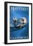 Monterey, California - Sea Otter-Lantern Press-Framed Art Print