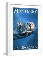 Monterey, California - Sea Otter-Lantern Press-Framed Art Print