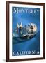 Monterey, California - Sea Otter-Lantern Press-Framed Art Print