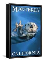 Monterey, California - Sea Otter-Lantern Press-Framed Stretched Canvas