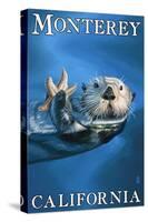 Monterey, California - Sea Otter-Lantern Press-Stretched Canvas