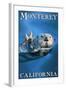 Monterey, California - Sea Otter-Lantern Press-Framed Art Print