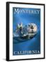 Monterey, California - Sea Otter-Lantern Press-Framed Art Print