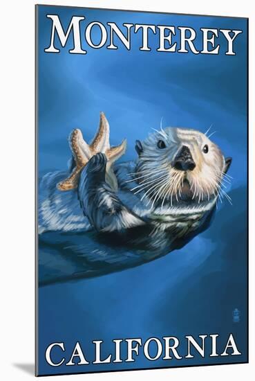 Monterey, California - Sea Otter-Lantern Press-Mounted Art Print