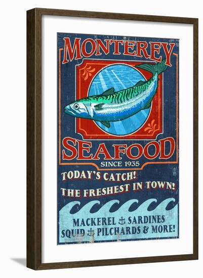 Monterey, California - Seafood-Lantern Press-Framed Art Print