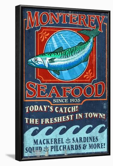 Monterey, California - Seafood-Lantern Press-Framed Art Print