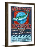 Monterey, California - Seafood-Lantern Press-Framed Art Print