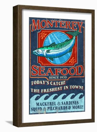 Monterey, California - Seafood-Lantern Press-Framed Art Print