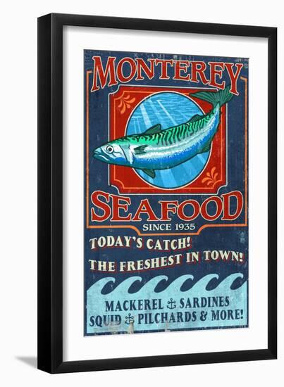 Monterey, California - Seafood-Lantern Press-Framed Art Print