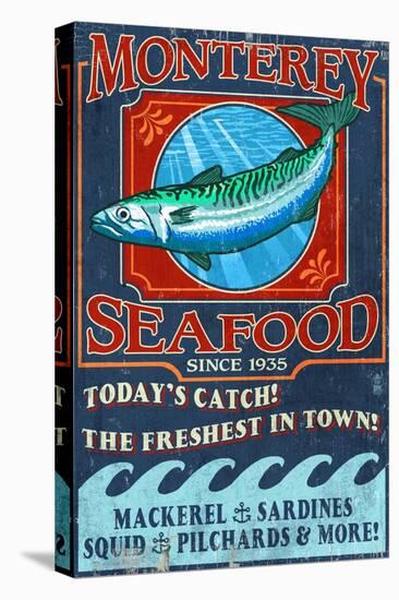Monterey, California - Seafood-Lantern Press-Stretched Canvas