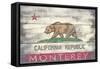 Monterey, California - State Flag - Barnwood Painting-Lantern Press-Framed Stretched Canvas