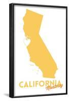 Monterey, California - State Outline and Heart-Lantern Press-Framed Art Print