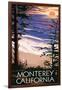 Monterey, California - Sunset and Beach-Lantern Press-Framed Art Print