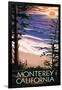 Monterey, California - Sunset and Beach-Lantern Press-Framed Art Print