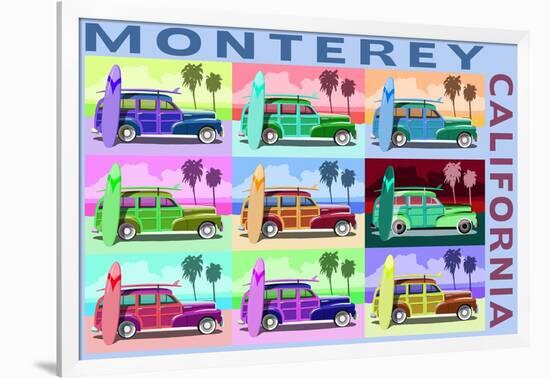 Monterey, California - Woodies Pop Art-Lantern Press-Framed Art Print