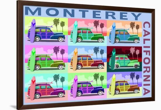 Monterey, California - Woodies Pop Art-Lantern Press-Framed Art Print
