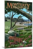 Monterey Peninsula, California - 17 Mile Drive-Lantern Press-Mounted Art Print