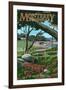 Monterey Peninsula, California - 17 Mile Drive-Lantern Press-Framed Art Print