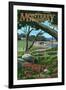 Monterey Peninsula, California - 17 Mile Drive-Lantern Press-Framed Art Print