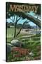 Monterey Peninsula, California - 17 Mile Drive-Lantern Press-Stretched Canvas