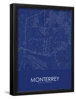 Monterrey, Mexico Blue Map-null-Framed Poster