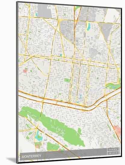 Monterrey, Mexico Map-null-Mounted Poster