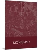 Monterrey, Mexico Red Map-null-Mounted Poster