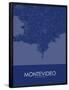 Montevideo, Uruguay Blue Map-null-Framed Poster