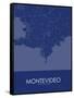 Montevideo, Uruguay Blue Map-null-Framed Stretched Canvas