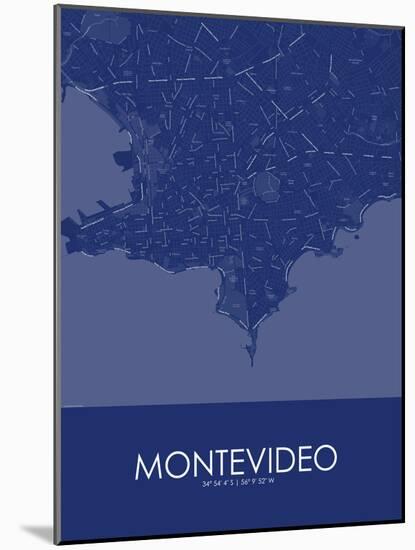 Montevideo, Uruguay Blue Map-null-Mounted Poster
