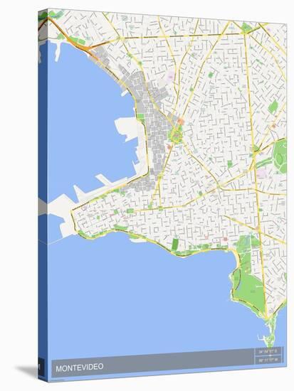 Montevideo, Uruguay Map-null-Stretched Canvas