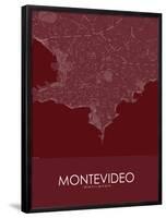 Montevideo, Uruguay Red Map-null-Framed Poster