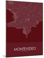 Montevideo, Uruguay Red Map-null-Mounted Poster