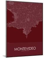 Montevideo, Uruguay Red Map-null-Mounted Poster