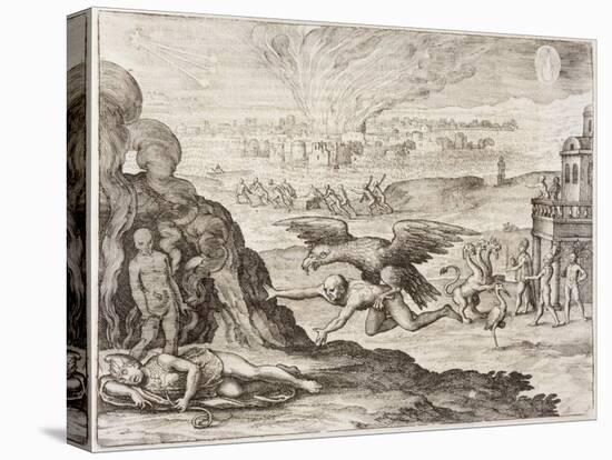 Montezuma and Dream 1518-Theodor de Bry-Stretched Canvas