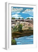 Montezuma Castle, Arizona - - Montezuma Well-Lantern Press-Framed Art Print