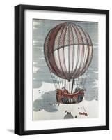 Montgolfier Brothers in a Hot-Air Balloon of the 18th Century-null-Framed Art Print