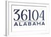 Montgomery, Alabama - 36104 Zip Code (Blue)-Lantern Press-Framed Art Print
