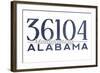 Montgomery, Alabama - 36104 Zip Code (Blue)-Lantern Press-Framed Art Print