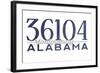 Montgomery, Alabama - 36104 Zip Code (Blue)-Lantern Press-Framed Art Print