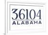 Montgomery, Alabama - 36104 Zip Code (Blue)-Lantern Press-Framed Premium Giclee Print