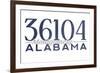 Montgomery, Alabama - 36104 Zip Code (Blue)-Lantern Press-Framed Premium Giclee Print