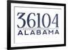Montgomery, Alabama - 36104 Zip Code (Blue)-Lantern Press-Framed Premium Giclee Print