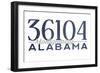 Montgomery, Alabama - 36104 Zip Code (Blue)-Lantern Press-Framed Art Print