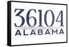 Montgomery, Alabama - 36104 Zip Code (Blue)-Lantern Press-Framed Stretched Canvas