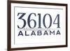 Montgomery, Alabama - 36104 Zip Code (Blue)-Lantern Press-Framed Art Print