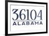 Montgomery, Alabama - 36104 Zip Code (Blue)-Lantern Press-Framed Art Print