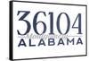 Montgomery, Alabama - 36104 Zip Code (Blue)-Lantern Press-Framed Stretched Canvas