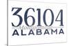 Montgomery, Alabama - 36104 Zip Code (Blue)-Lantern Press-Stretched Canvas