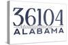 Montgomery, Alabama - 36104 Zip Code (Blue)-Lantern Press-Stretched Canvas